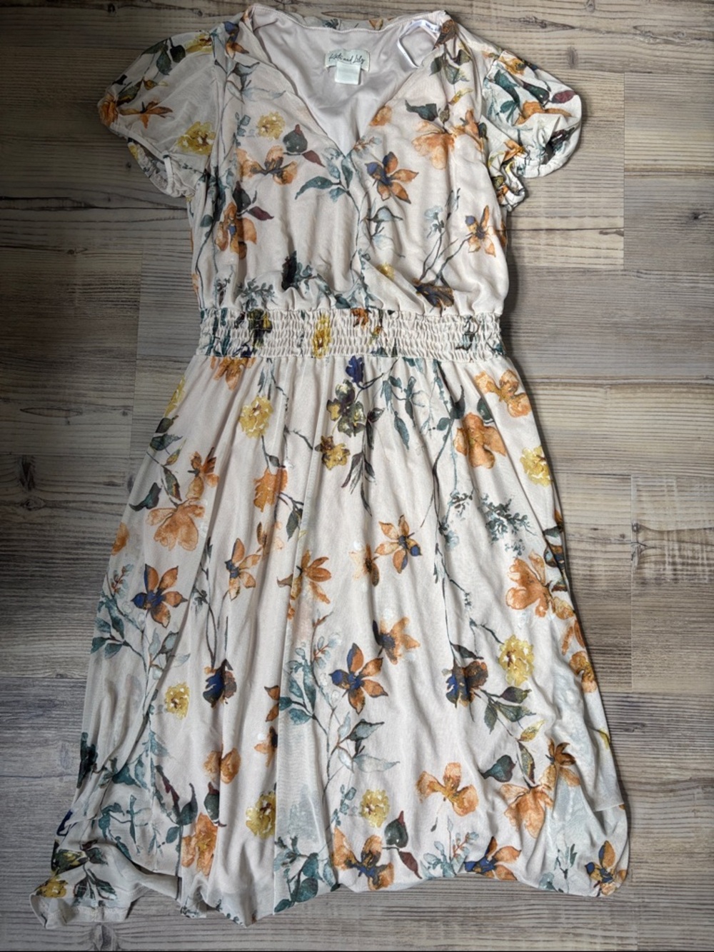 Floral V Neck Dress